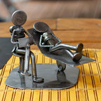 NOVICA Metallic Recycled Metal Iron Sculpture, 'Rustic Psychotherapist'