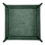 SITHON Valet Tray Desktop Storage Organizer – Premium PU Leather Catchall Bedside Vanity Tray Nightstand Caddy Holder for Keys, Phone, Wallet, Coin, Valentine's Day Gift, Dark Green - color: Dark Green