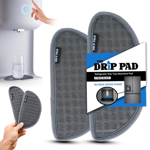 Refrigerator Drip Catcher for Water Tray, Protects Ice and Water Dispenser Pan From Spills, Mineral Build-Up and Water Splatter (2 pack, Grey) (Semi-Circular) - style: Gray Semi-Circular