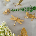 Gold Dragonfly Sculpture Solid Metal Insect Ornament Mini Insect Figurine for Home Office Garden Desktop Decor (Dragonfly) - style: Dragonfly