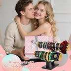 Two-layer T-shaped jewelry display stand, specifically designed for the display and organization of bracelets, bangles.Velvet material，Simple and elegant(Black Velvet) - color: Black Velvet