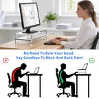 Acrylic Monitor Stand Riser Acrylic Laptop Stand Clear Computer Stand Laptop Riser with Storage Desk Organizer Accessories for Home and Office - style: 16''-2Tier