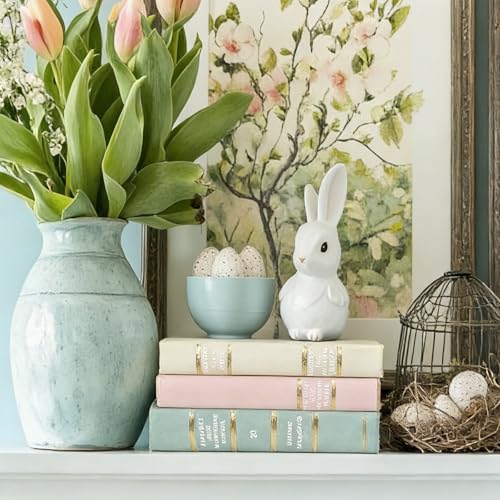 Decorative Bookends Coffee Table Books - Resin Fake Book Shelf Decor Home Decor Bookends Decorative Faux Book for Living Room Bedroom Bookshelf Office Gift 5.5 x 4.5 x 7.5 Inch DiliComing - color: Green-pink-white