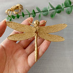 Gold Dragonfly Sculpture Solid Metal Insect Ornament Mini Insect Figurine for Home Office Garden Desktop Decor (Dragonfly) - style: Dragonfly