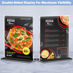 Acrylic Sign Holder 8.5 x 11, 24 Pack Clear Double-Sided Acrylic Display Stand for Vertical Tabletop Use, Perfect for Menus, Flyers, and Paper in Restaurants, Hotels, Office - size: 8.5 x 11