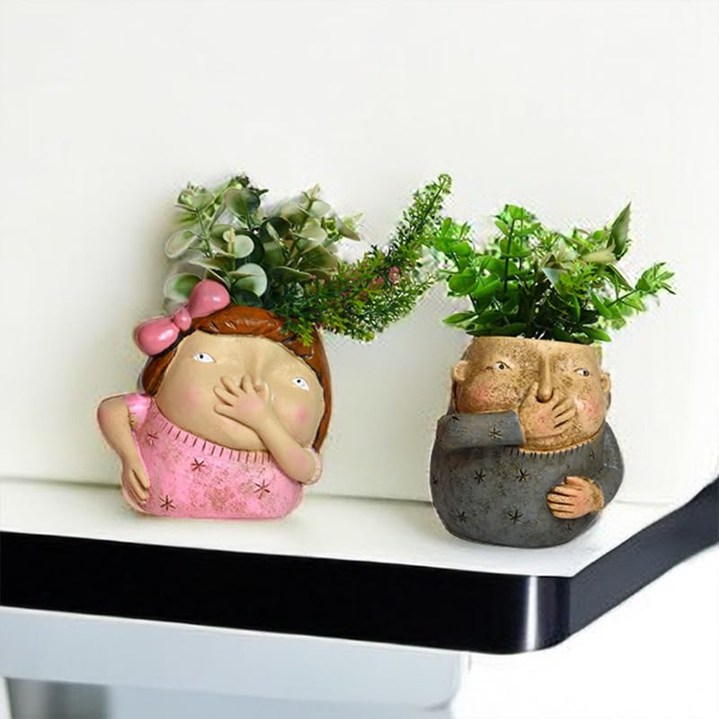 Funny Bathroom Decor for Girls: Girl Holding Nose Figurine Statue | Christmas Theme | 6.3 Inch Resin Desktop Ornament, Primitive Style Home Decor