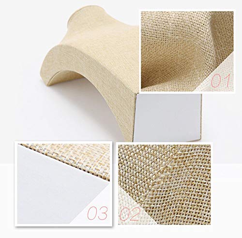Beige Linen Necklace Display Bust - 15.7" Jewelry Holder for Necklaces, Bracelets, Figure Display Stand (40x23cm) - size: 40X23cm