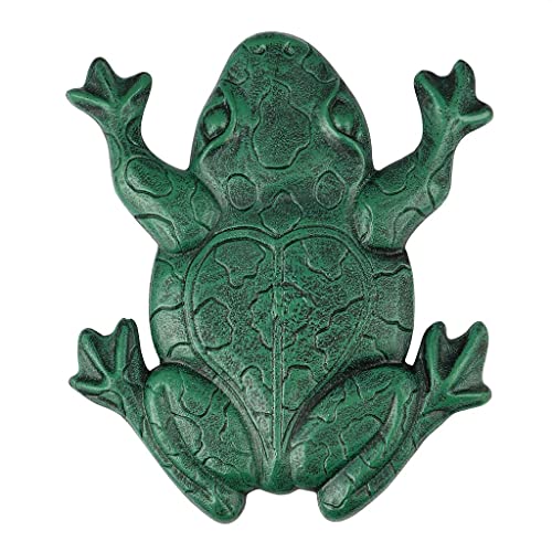 MDLUU Frog Stepping Stone, Cast Iron Frog Art, Decorative Flagstone for Garden Walkway, Yard, Patio Decor - size: Frog