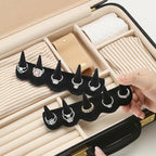 KUKUVR Velvet Ring Display Stand, Finger Jewelry Organizer for Retail Show, Personal Vanity, and Travel – Black Ring Holder for Engagement Rings, Wedding Bands, and Fashion Jewelry (Black 5 Fingers) - color: Black 5 Fingers