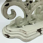Decorative Bookends, Cast Iron Book Ends for Shelves, Set of 2 Heavy Duty Bookend Supports Book End Book Holder (Antique White)
