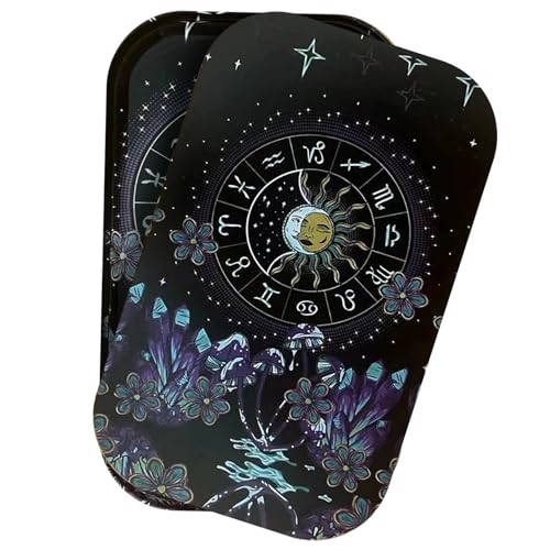 Metal Tray with PVC Soft Magnetic Lid Black Tray with Lid Cover Large Cute Decorative Tray for Home Decor, Coffee Table, Tea, Snacks, Gifts - 11"" x 7"" (Purple), LT001 - color: Purple