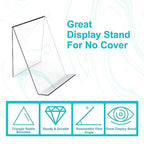 Boloyo Acrylic Book Stand Without Ledge,6 Inch 4PC Clear Acrylic Display Easel Transparent Display Stand Holder Tablet Holder for Displaying Pictures,Books,Artworks, CDs - size: 4PC