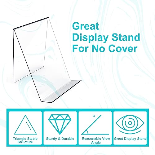 Boloyo Acrylic Book Stand Without Ledge,6 Inch 10PC Clear Acrylic Display Easel Transparent Display Stand Holder Tablet Holder for Displaying Pictures,Books,Artworks, CDs - size: 10PC