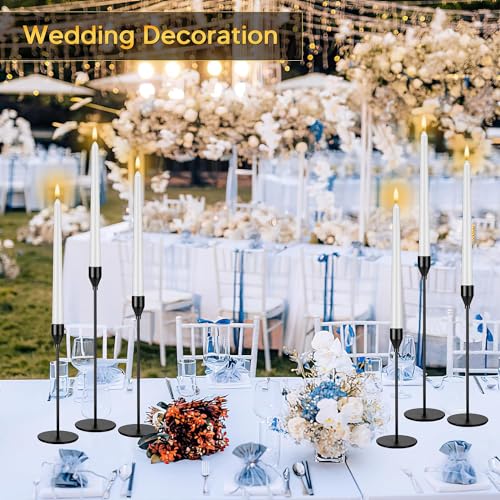 Black Candlestick Holder Set of 24 for Taper Candles, Decorative Candle Holders Bulk Candle Stick Holders Taper Candle Holders for Table Centerpiece Wedding Dinning Party Anniversary Home Decor - color: Black