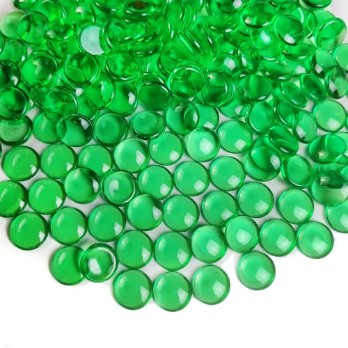 HappyFiller 630 PCS Green Color Acrylic Gems Plastic Flat Marbles Gemstones for Vase Fillers,Party Confetti Table Scatters Aquarium Fish Tank Fishbowl Pebbles Stones,Arts Crafts - color: Dark Green