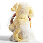 H&W Dog Candy Dish,Cute Key Bowl for Entryway Table,Dog Basket Statue,Resin Animal Sculptures Home Desk Decorations,Unique Funny Key Holder Bowl,Sundries Container Storage Basket