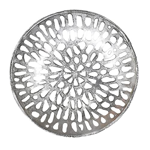 BBH Home's Handmade Silver Novelty Shaped Aluminium Tray 5.51 x 5.51 x 1.37 AMBBVK063AB2020 - color: Silver