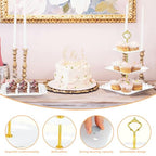 Lazycorner 10 Pcs Dessert Table Display Stands Set , with 6 Pcs 3-Tier Cupcake Stand & 4 Pcs Food Serving Tray - Cookie Tray Rack Serving Tray Cake Display Tower for Wedding Baby Shower Tea Party