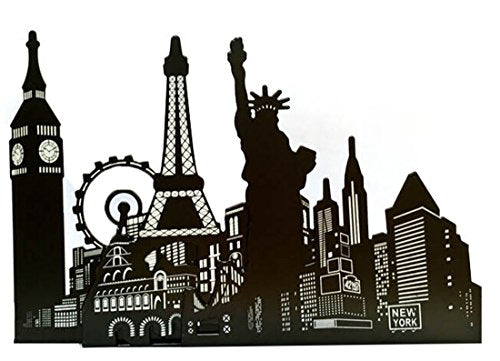 One Pair Fashion Modern Landmark Theme Style Thickening Iron Library School Metal Bookends Book End Perfect Mother's Day Gift (New York Statue) - color: Statue of Liberty