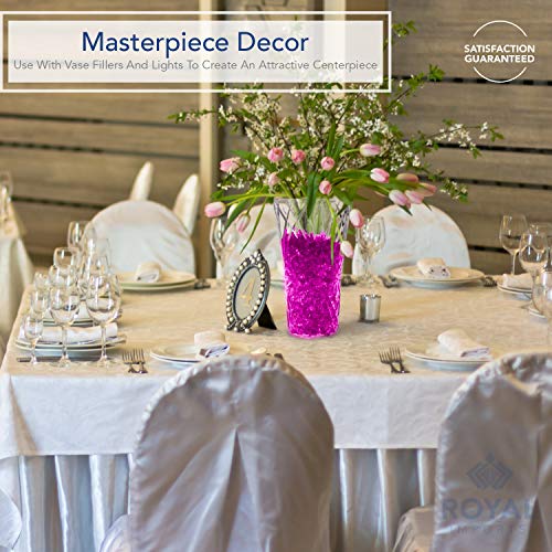 Royal Imports Flower Acrylic Vase Decorative Centerpiece for Home or Wedding Non-Breakable Plastic - 9" Tall, 4" Opening - Clear - size: 9" x 4"