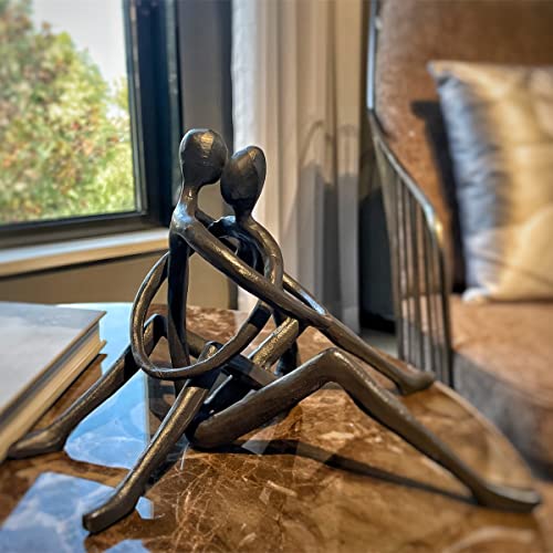 Embracing Couple Iron Sculpture, Romantic Love Metal Decor, Wedding Anniversary Engagement Valentine’s Day Gift - style: Embracing Couple