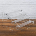 AISIDERK 12" Acrylic Riser Display Stands - 4 Tier Clear Acrylic Display Shelf, Double Sided Usable, Makeup Organizer Perfume Organizer, Acrylic Shelves for Funko Pop Figures , Cupcake, Candy Food