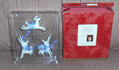 Hallmark Graceful Reindeer Ceramic Sculpture - White, Blue - Nature And Outdoors - Classic, Traditional