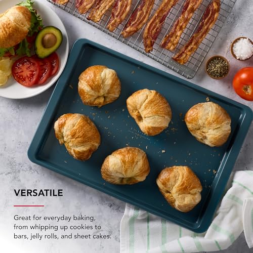 KitchenAid Nonstick Swiss Engineered Aluminized Steel Baking Sheet, Dishwasher Safe, Agave, 13x18 Inch - color: Agave, size: 13 x 18 Inch