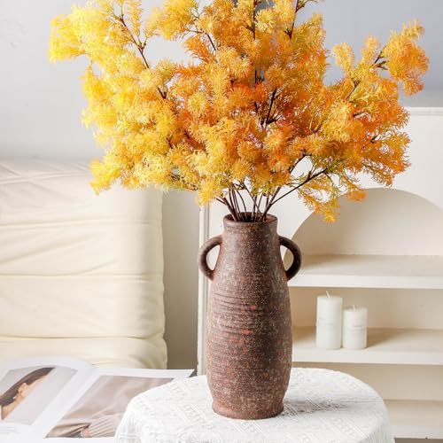 Ceramic Rustic Vase, 12.3 Inch Farmhouse Decorative Flower Vase for Home Decor, Rusty Vase for Living Room Bedroom Kitchen Office Decor Centerpiece Table Decorations - color: 203-2-12in