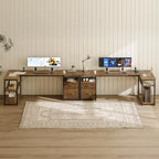 AODK 63 inch L Shaped Computer Desk with Drawers, Reversible Computer Desk with Storage Shelves, Home Office Desk with Built-in Power Outlet, Rustic Brown - color: Rustic Brown, size: 63 Inch