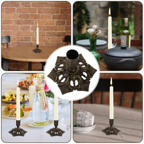 PRETYZOOM European Style Vintage Pillar Candle Holder Elegant Desktop Adornment for Weddings Parties and Home Decor Fits Pillar and Flameless Candles
