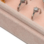 Velvet Ring Organizer Display Tray Jewelry Box Earring Holder Case for Wedding Birthday Christmas Day (Light Pink) - color: Light Pink