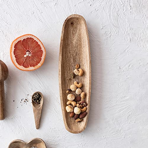 Boho Oval Wood Tray, Natural