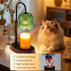 Candle Warmer Lamp Adjustable Timer Electric－Green Flower-Shaped Wax lamp - color: Green