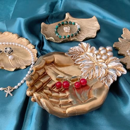 Jewelry Dish, Resin Hand Shaped Ring Holder Jewelry Organizer, Trinket Dish Tray for Christmas Birthday Wedding Gifts - color: Hands