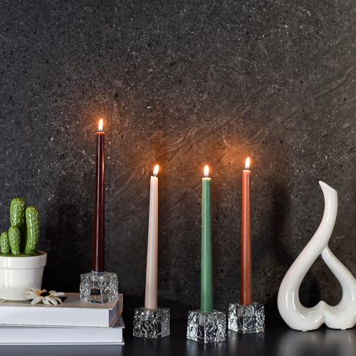 Kitcom Crystal Tea Light Candle Holders Pack of 4 for Tabletop Home Decor W1.97'' X H1.77'', Comes with Gift Box