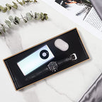 MAONAME Black Bathroom Tray, Plastic Vanity Tray, Narrow Countertop Trays with Handles, Perfume Organizer Trays for Dresser, Bathroom Accessories, 13.8" x 6" x 1.59" - color: Black