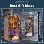 MiniCity Book Nook Kit, DIY Miniature Dollhouse Kit 3D Puzzles for Adults Tiny House Mini Home Craft Bookshelf Nook Puzzle Book Decor Gifts for Teenagers Book Lovers (Aerospace Foundry) - style: Aerospace Foundry
