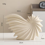 White Ceramic Vase – Nordic Minimalist Unglazed Stoneware Flower Vessel, Living-Room Centerpiece, Boho-Soft Furnishing Accent (01 (Large)) - color: 01 (Large)