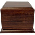 Display Base Pedestal Cherry Finish with 5/16" Center Hole – Square Stand Blank for Trophies, Figurines, 3D Prints, DIY Projects – Available in Multiple Sizes (5 1/2"Lx5 1/2"Wx4"H) - size: 5 1/2"Lx5 1/2"Wx4"H