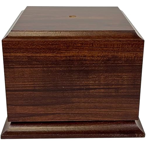 Display Base Pedestal Cherry Finish with 5/16" Center Hole – Square Stand Blank for Trophies, Figurines, 3D Prints, DIY Projects – Available in Multiple Sizes (7"Lx7"Wx5 1/4"H) - size: 7"Lx7"Wx5 1/4"H