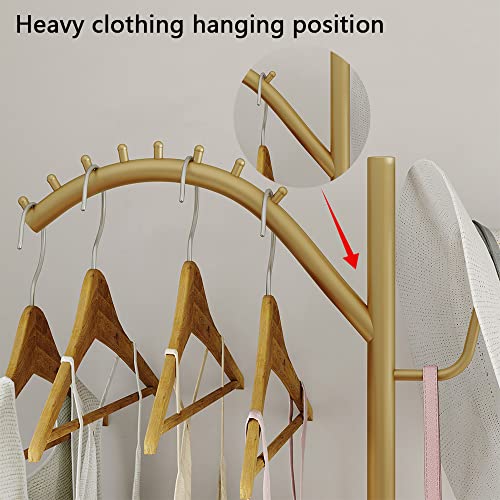 Minimalist Gold Coat Rack with Marble Base | Your Personal Staging Hub for Curated Outfits & Essentials | Modern Clothing Rack for Bedroom, Entryway, or Office - size: 71IN