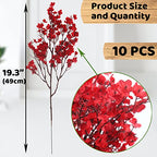 Hananona 10 Pcs 4th of July Flowers Artificial Babys Breath Fake Silk Patriotic Flowers for Independence Day Home Decor Floral Arrangement Table Centerpieces (10, Mix)