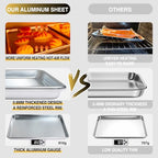 Commercial Quality Baking Sheet Pan Set, Natural Aluminum Cookie Sheet, Umite Chef Warp Resistant Baker's Half Sheet Pan, Large Thick Cookie Tray Pans for Baking, Roasting(2 Pack, 18X13In) - size: 18x13in
