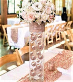 75 Floating Rose Gold Pearls - Large Sizes - 3 Warm White Submersible LED Fairy Lights Strings with Hidable & Submersible Batteries- Fills 1 Gallon for Your Vases - color: Rose Gold, size: 1pk+liteww