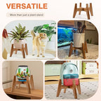 RAINBLELAND Wood Plant Stand Indoor (Set of 2) – 7 Inch Acacia Wood Plant Holder Stand for Pots, Small Mid Century Modern Planter Stand, 6 Inch Height Elevated Wooden Plant Stand (Stand Only) - color: 7" acacia wood