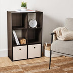 6-Cube Black Storage Rack, Equipped with Hardware Accessories and Installation Instructions. Suitable for Home and Office Can be Placed Horizontally or Vertically. (Espresso)