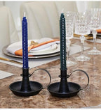 Retro Iron Taper Candle Holder，Black Candlestick Holders Candlelight Stand for Farmhouse Decor Home Wedding Party Table Decoration（2pcs）