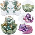 Baby Dragon Asleep and Hatchling in Egg Resin Silicone Molds Miniature Figurines Craft Set