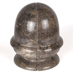 Creative Home Dome-Shaped Solid Marble Bookends – Heavy-Duty Book Ends for Shelves, Home Décor, Office and Classical Interiors, Modern Charcoal Marble Living Room Décor, Set of 2 - style: Ice Cream Bowl Shaped